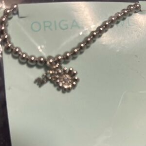 Origami Owl Silver Beaded Daisy Hope Bracelet BR6054